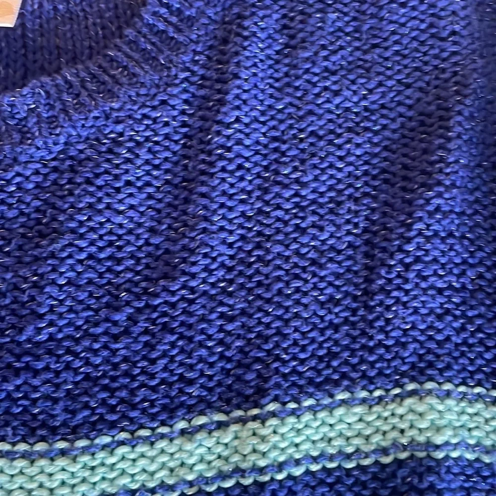 Justice blue stripe long sleeve sweater girls size 14
